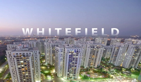 Aerial view of luxury housing developments in the Whitefield IT corridor